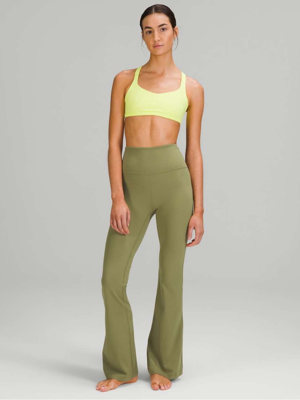 Lululemon Groove Super-High-Rise Flared Pant Nulu | Bronze Green